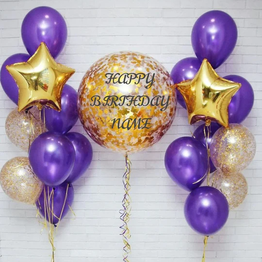 Golden Customized Balloons Bouquet